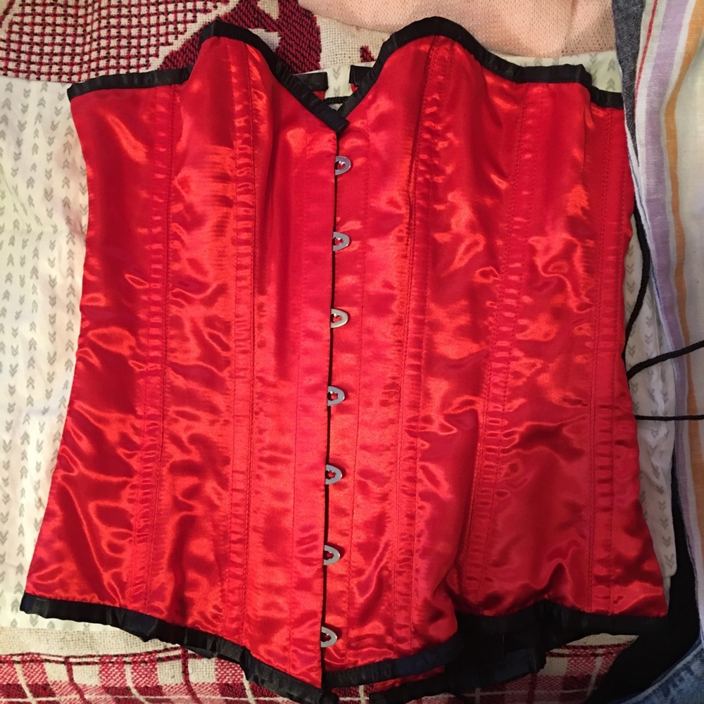 Red “long line” corset